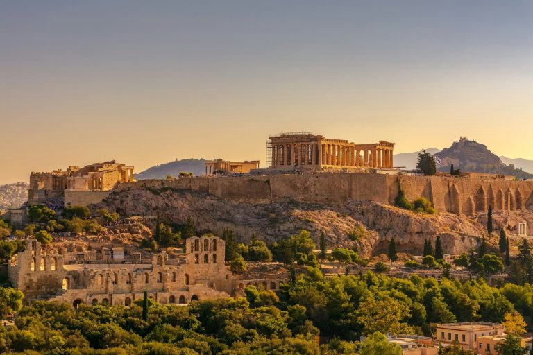 Acropoli di Atene all'ora d'oro